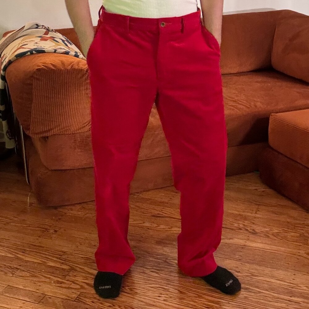 Polo by Ralph Lauren Men's Size 32/30 Preston Fit Corduroy Red Pants.